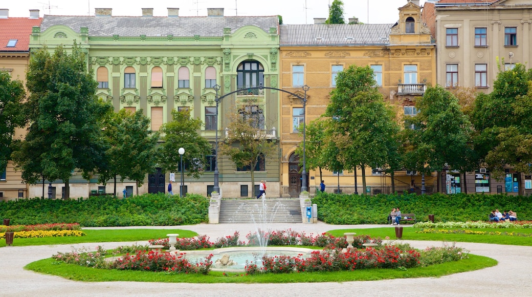 King Tomislav Square which includes a fountain, a square or plaza and a garden