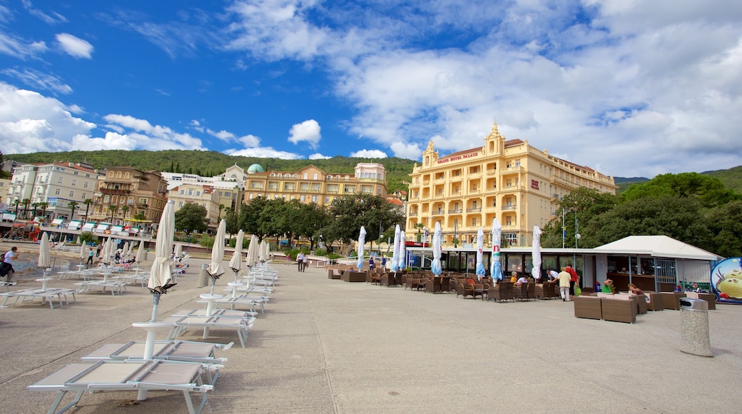 Opatija Beach featuring a coastal town