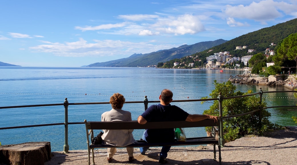 Parc Angiolina mettant en vedette baie ou port aussi bien que couple