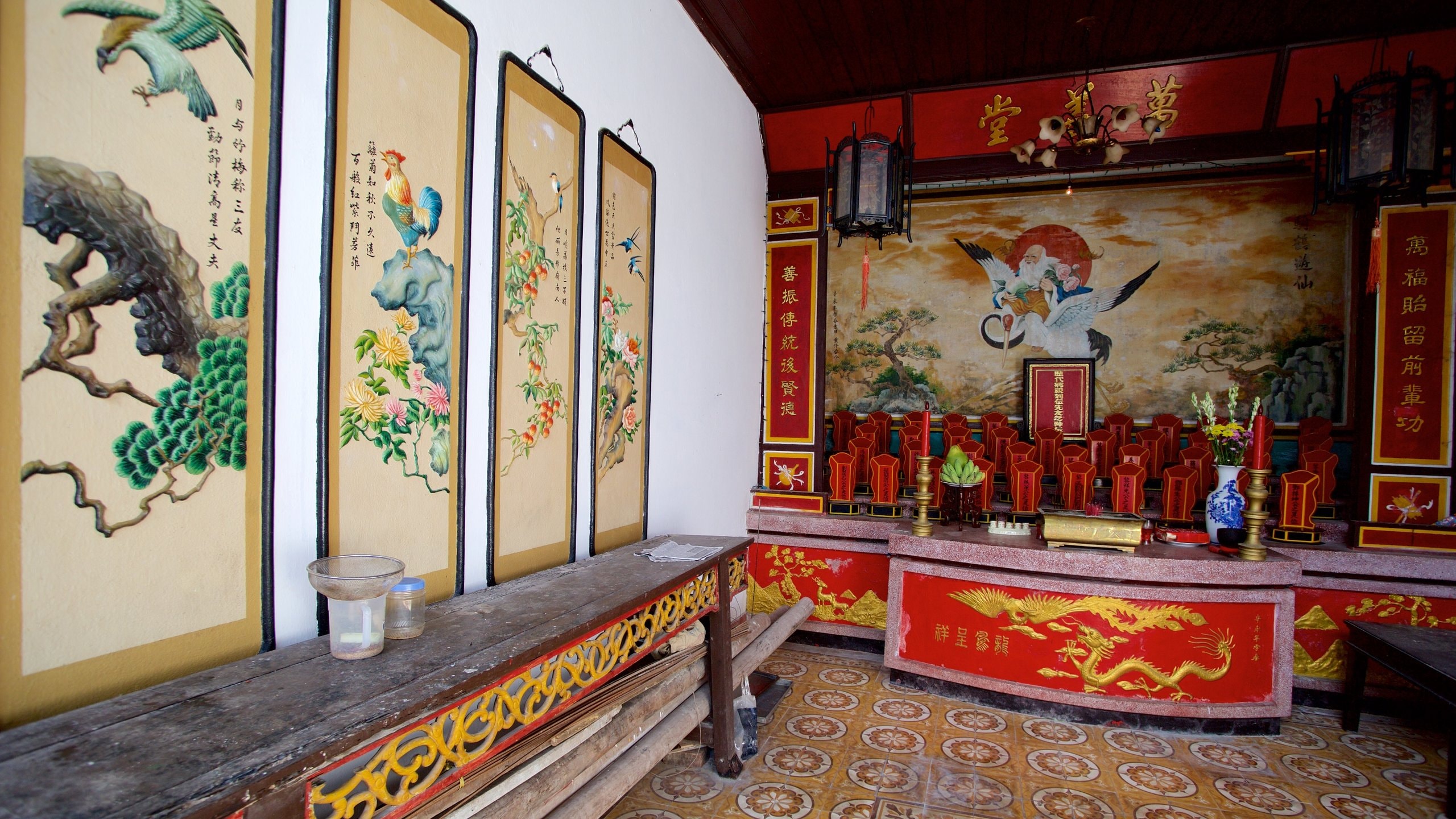 Ancient Chinese Temple Interior