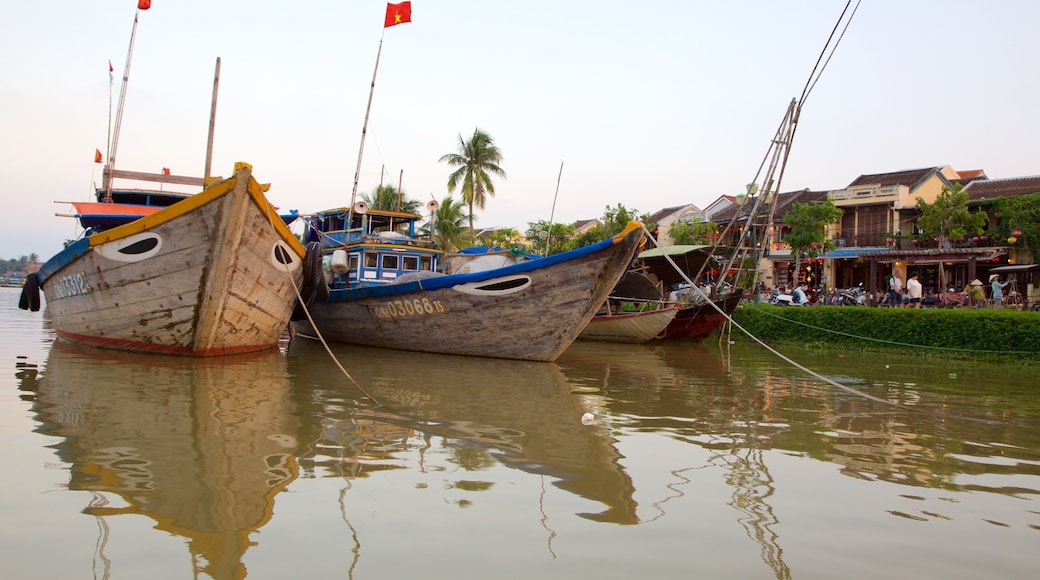 Hoi An showing a river or creek and boating