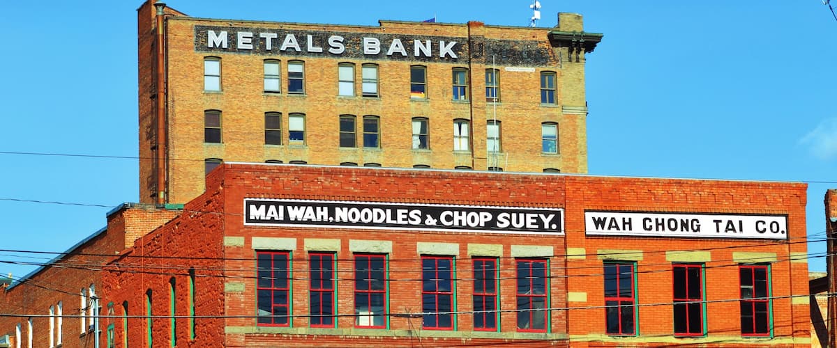 Butte showing signage and heritage architecture