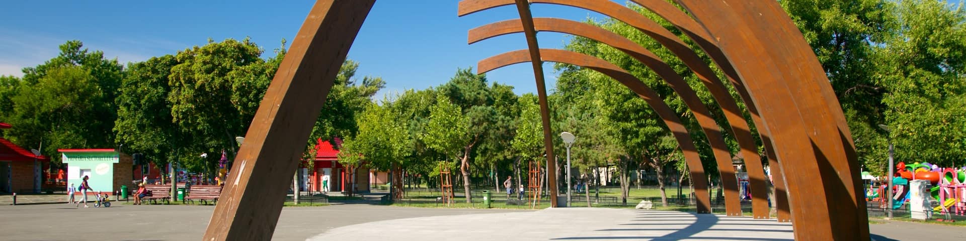 Tineretului Park mit einem Park und moderne Architektur