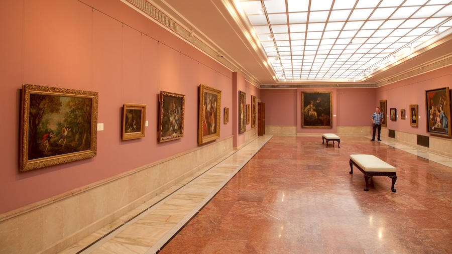Musée national d\'Art de Roumanie montrant art et vues intérieures aussi bien que homme