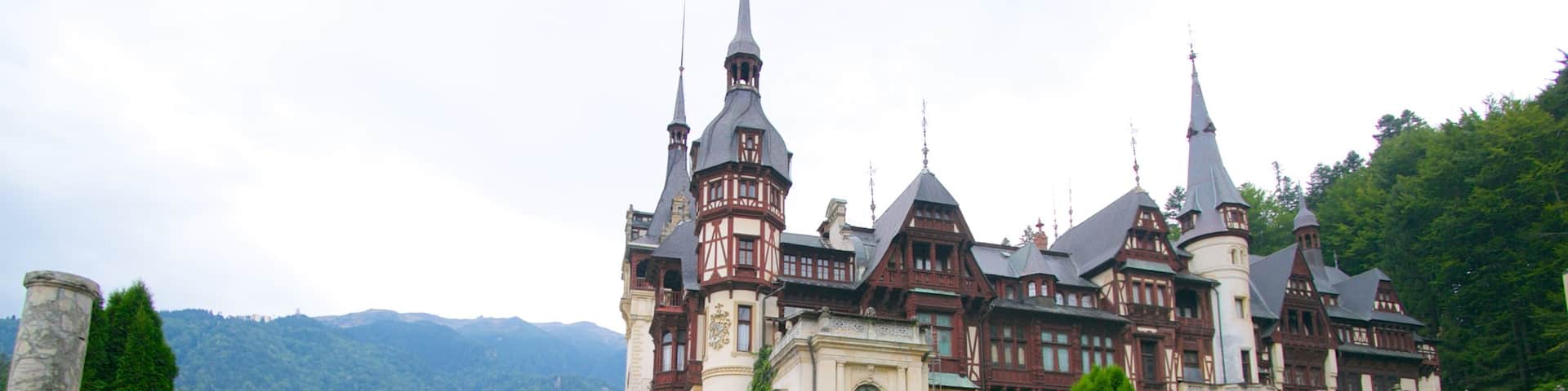 Peles Castle qui includes patrimoine architectural, chĂąteau ou palais et jardin