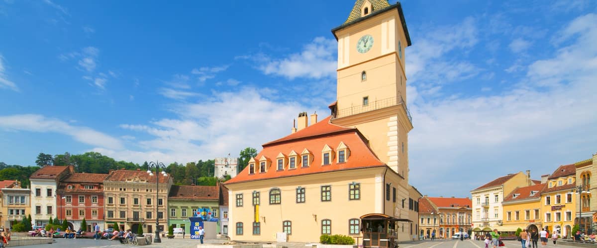 Brasov which includes heritage architecture, a square or plaza and a city