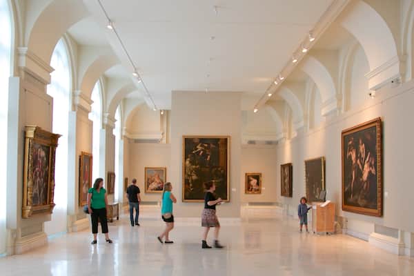 National Museum of Art of Romania which includes interior views and art as well as a small group of people