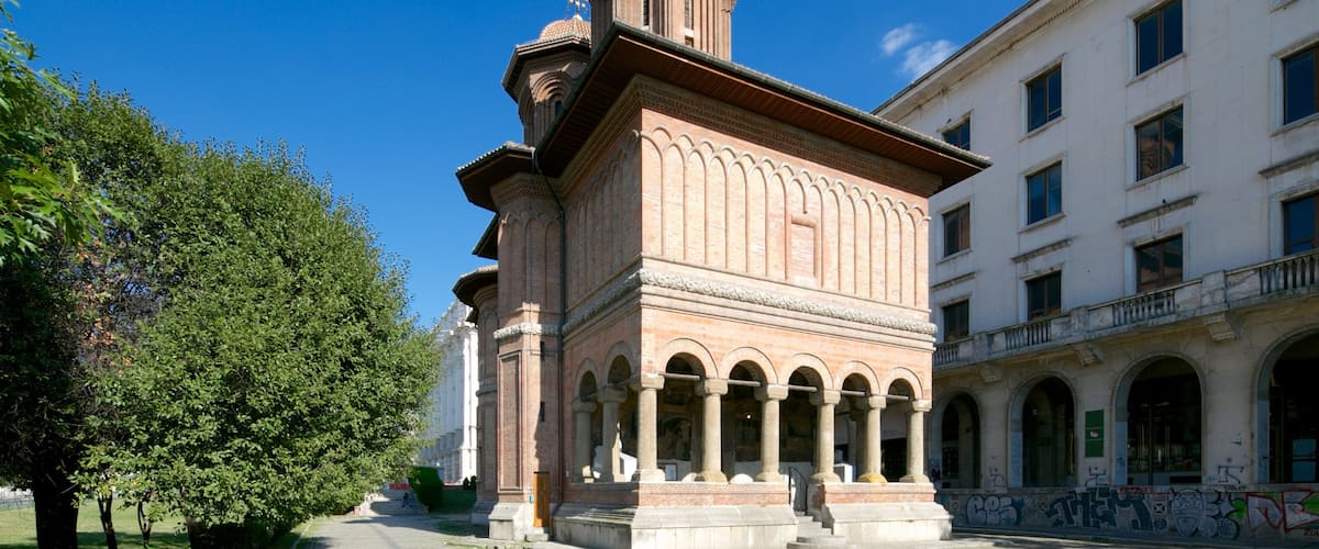 Bucharest showing a church or cathedral and heritage architecture