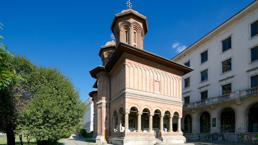 Bucharest showing a church or cathedral and heritage architecture