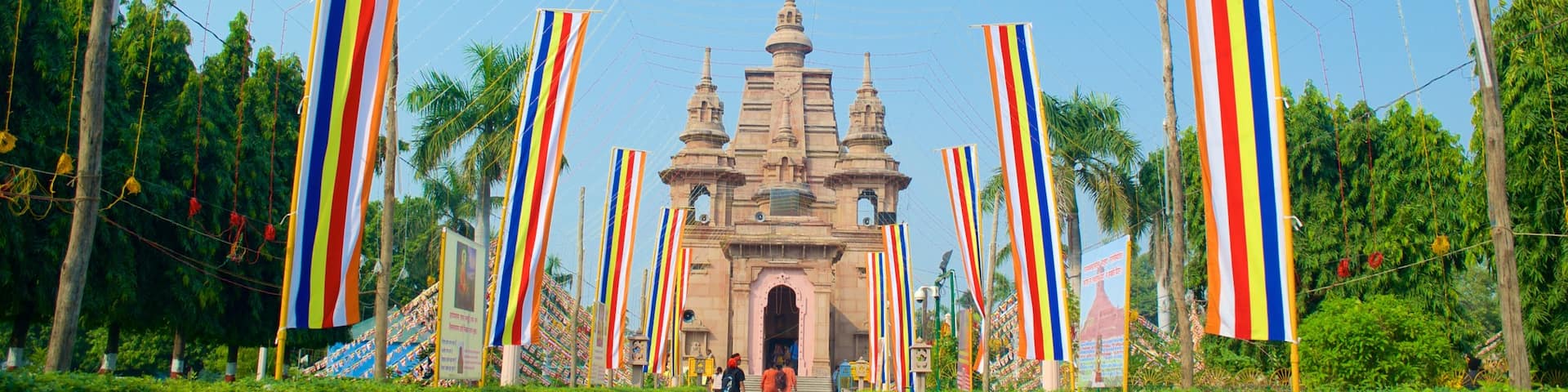 Mulagandha Kuti Vihara Monastery showing heritage architecture, religious aspects and a temple or place of worship