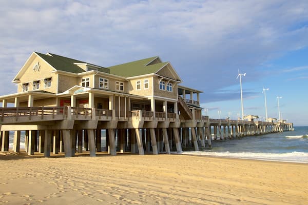 Jennette\'s Pier featuring a beach