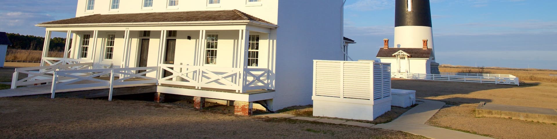Bodie Island Lighthouse showing a lighthouse