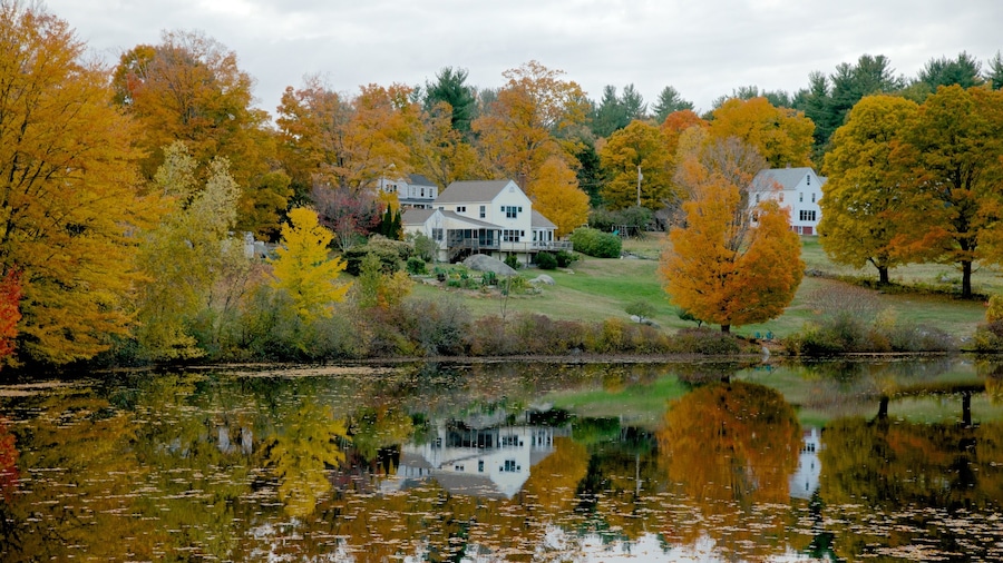 Hancock featuring autumn colours and a lake or waterhole