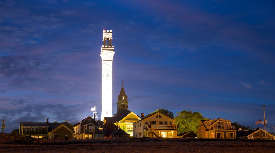 Pilgrim Monument which includes a small town or village