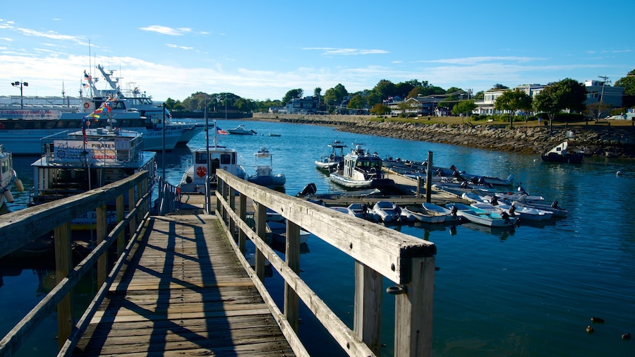 Plymouth Harbor som viser en marina og en kystby
