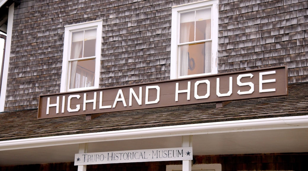 Highland Lighthouse featuring signage