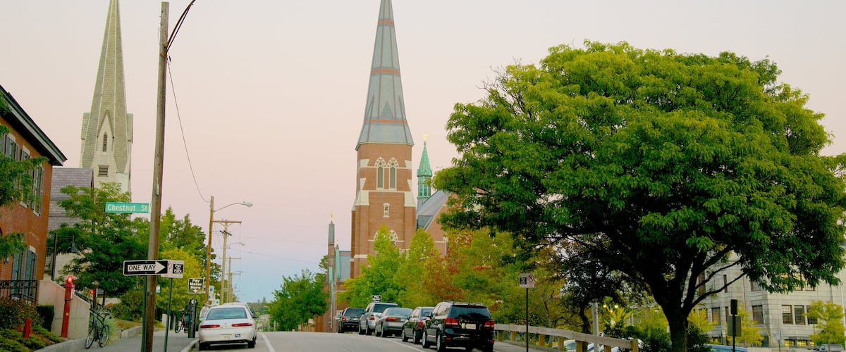 Cathedral of St Joseph which includes a small town or village, a church or cathedral and street scenes