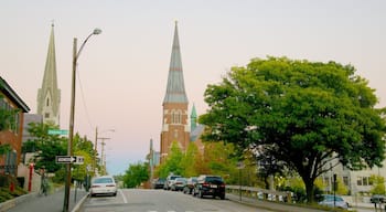 Cathedral of St Joseph which includes a small town or village, a church or cathedral and street scenes