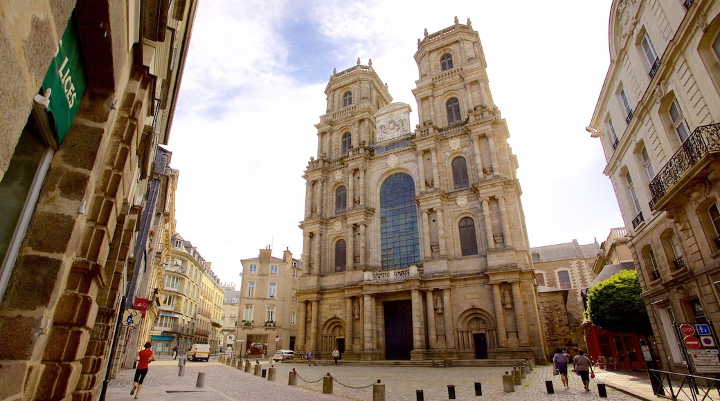 Rennes Cathedral which includes a church or cathedral, heritage architecture and heritage elements