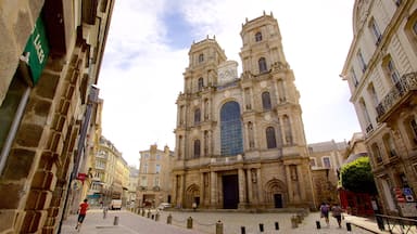 Rennes Cathedral which includes a church or cathedral, heritage elements and heritage architecture