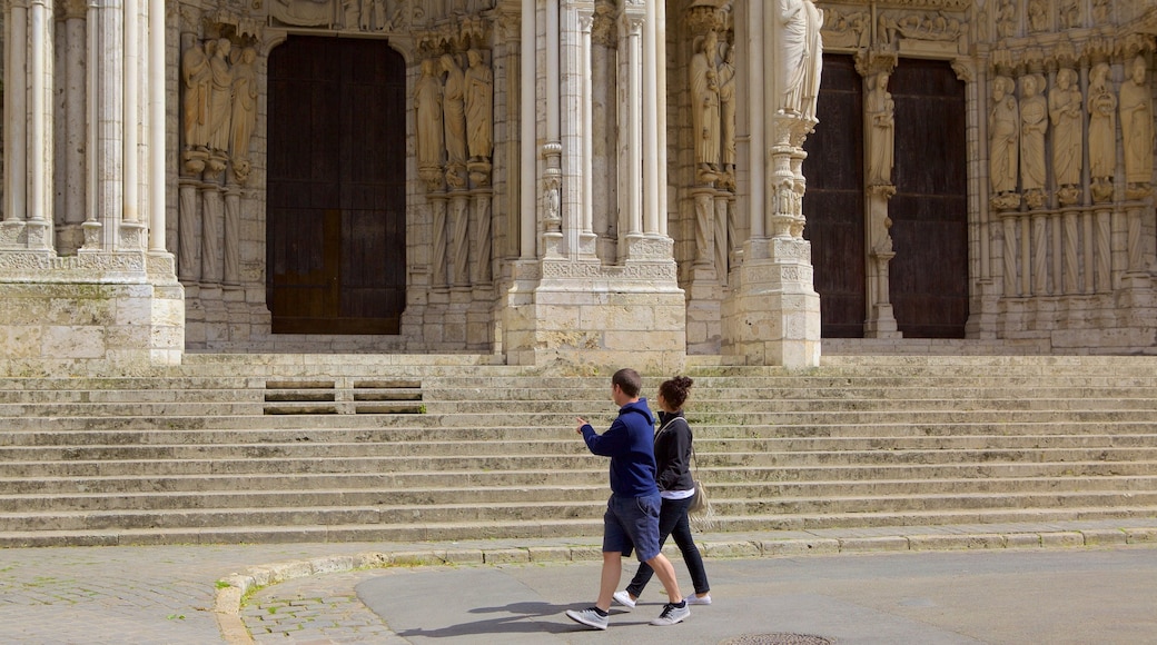 Chartres showing heritage elements as well as a couple