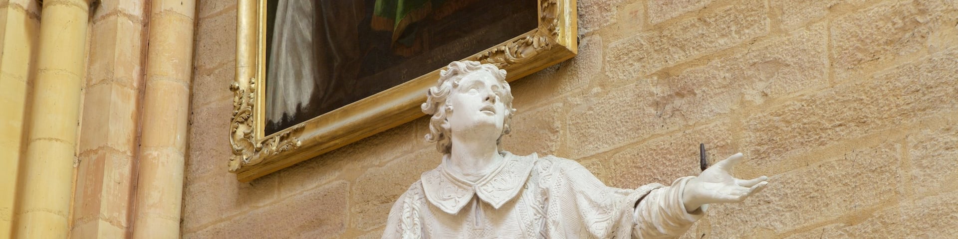 Dijon Cathedral featuring a statue or sculpture