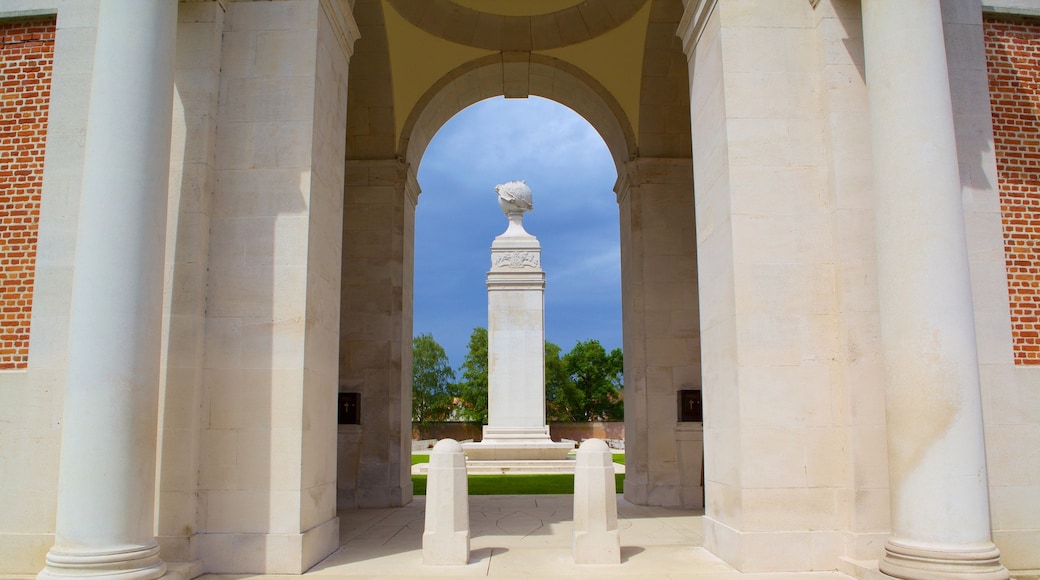 Arras War Cemetery featuring a monument and heritage elements