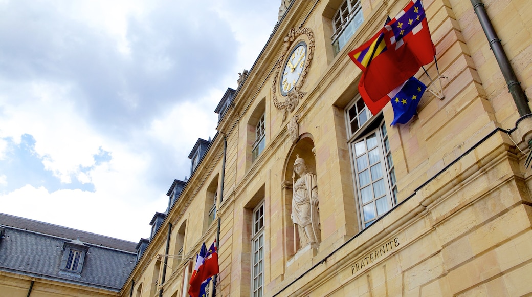 Palais des ducs toont historisch erfgoed en een standbeeld of beeldhouwwerk