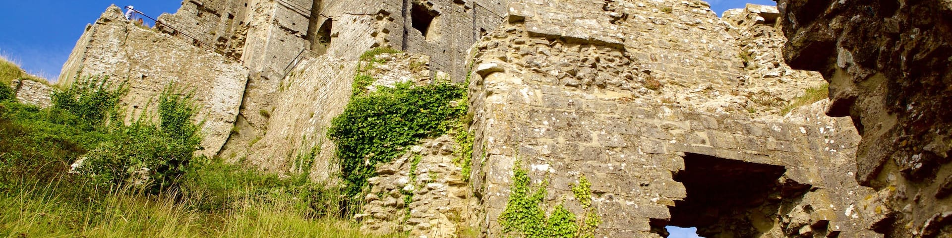 Corfe Castle featuring a ruin and heritage elements