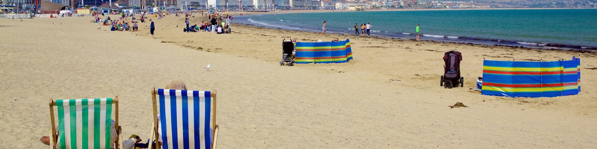Weymouth Beach showing a sandy beach