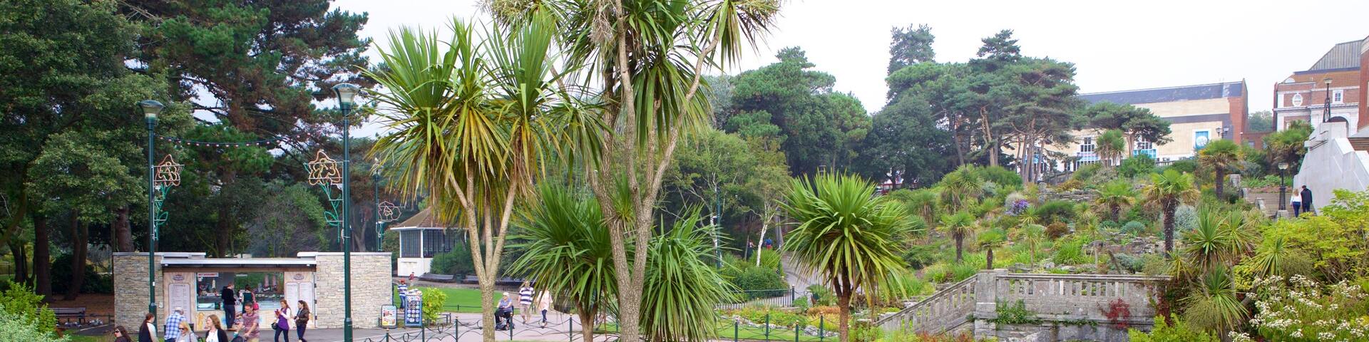 Bournemouth Lower Gardens featuring a bridge, a park and a river or creek