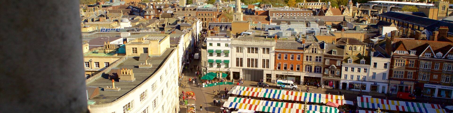 Cambridge Market Square showing markets and a small town or village