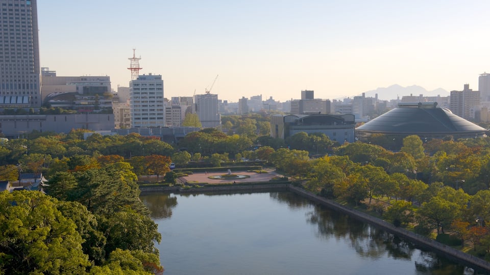 Hiroshima Castle showing a city