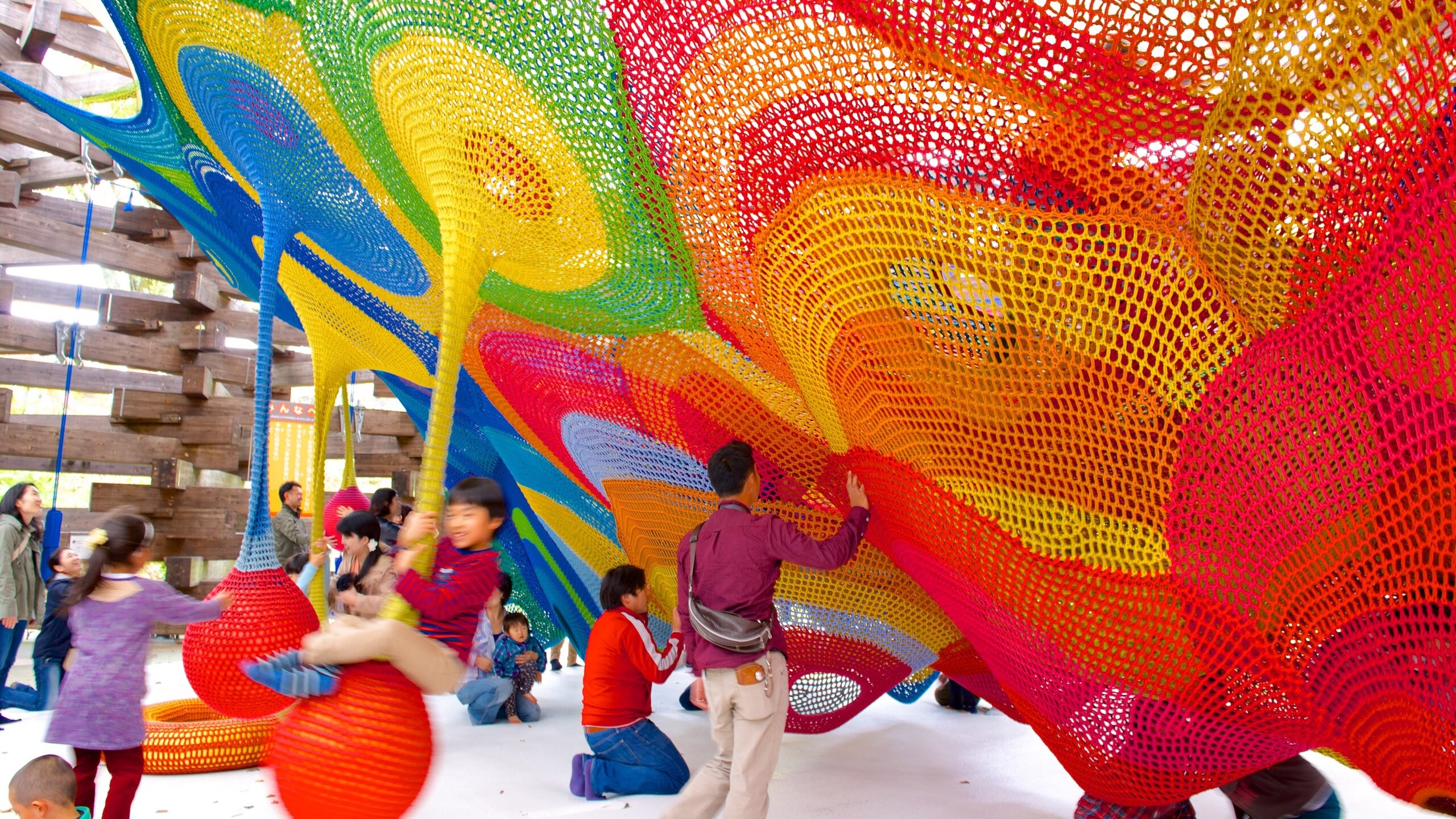 Hakone Open Air Museum which includes a playground and outdoor art as well as children