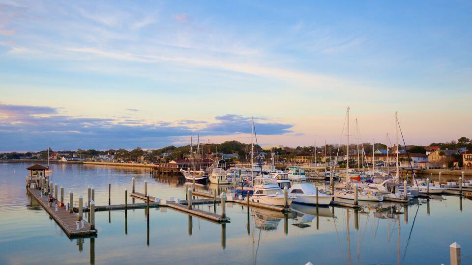 St. Augustine which includes general coastal views, boating and a marina