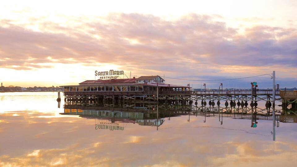 St. Augustine showing general coastal views and a sunset