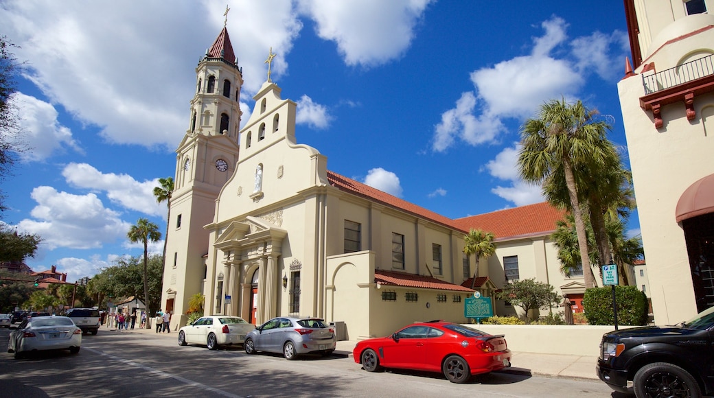 Cathedral Basilica of St. Augustine featuring heritage elements and a church or cathedral