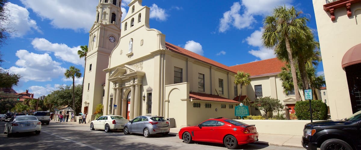 Cathedral Basilica of St. Augustine showing a church or cathedral and heritage elements