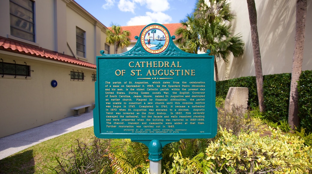 Cathedral Basilica of St. Augustine featuring signage