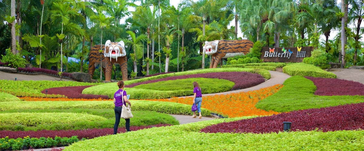 Nong Nooch Tropical Botanical Garden showing a park as well as a small group of people