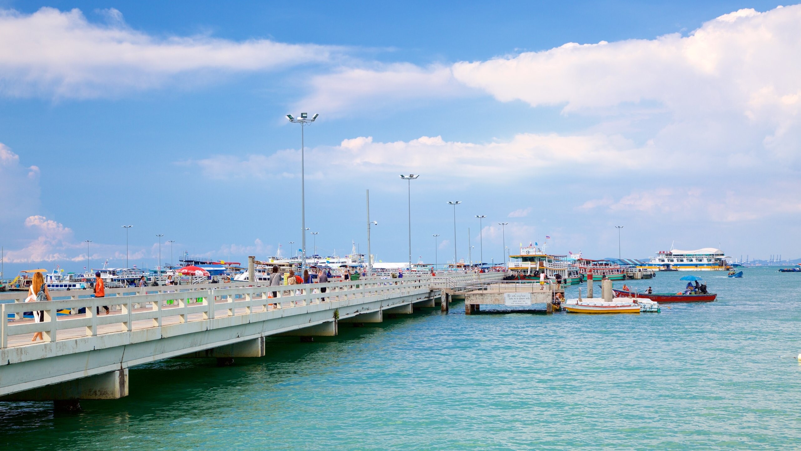 Pattaya que incluye un puente y vistas generales de la costa