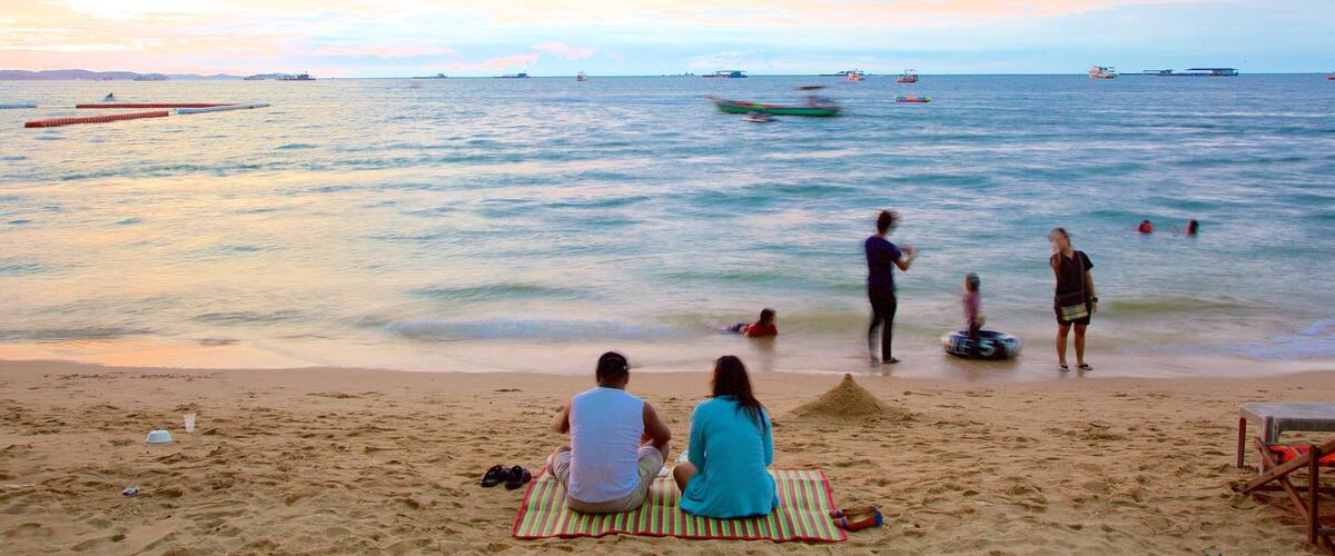 Pattaya Beach showing a beach, general coastal views and swimming