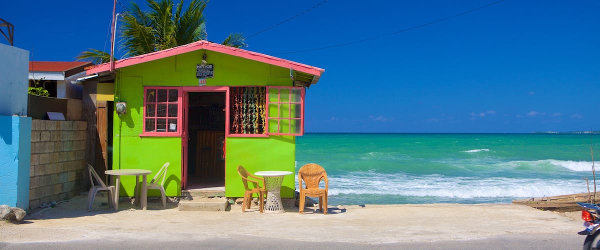 West End mostrando vistas generales de la costa y una casa