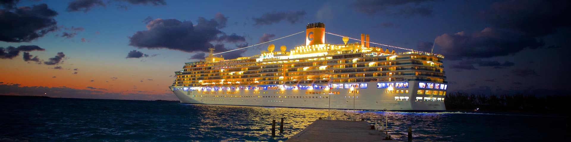 Nassau featuring cruising, night scenes and general coastal views