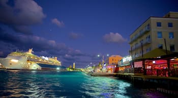 Nassau showing general coastal views, night scenes and cruising