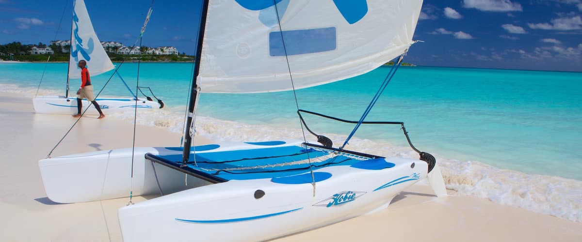Emerald Bay featuring a sandy beach and sailing
