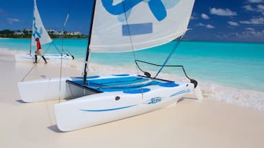 Emerald Bay showing sailing and a beach