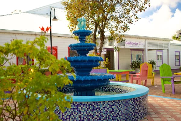 Port Lucaya Marketplace mettant en vedette fontaine et marchés
