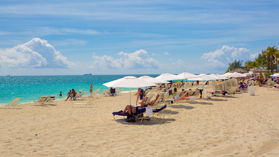 Lucaya Beach caracterizando paisagens litorâneas, um hotel de luxo ou resort e uma praia de areia