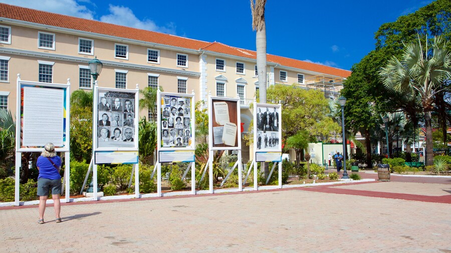 Plaza Rawson y también una mujer